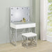 Eliza Vanity Set with Lighting & Stool White and Chrome - Walo Furniture