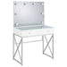 Eliza Vanity Set with Lighting & Stool White and Chrome - Walo Furniture