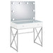 Eliza Vanity Set with Lighting & Stool White and Chrome - Walo Furniture