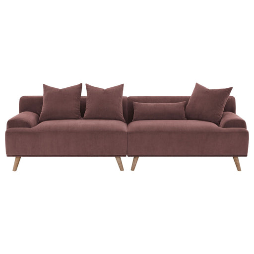 Elizabeth Corduroy Upholstered Extra Long Sofa Wine Red - Walo Furniture