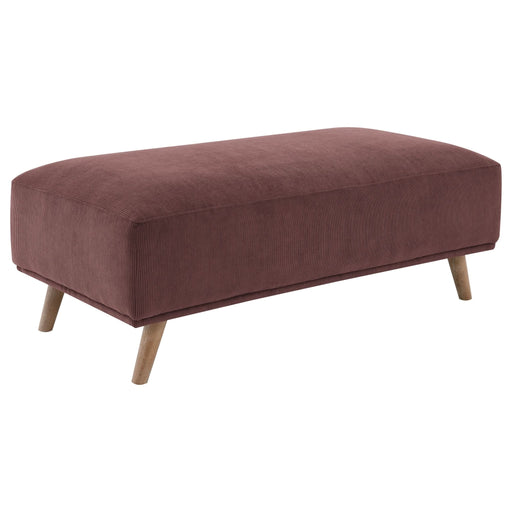 Elizabeth Corduroy Upholstered Ottoman Wine Red - Walo Furniture