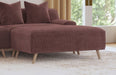 Elizabeth Corduroy Upholstered Ottoman Wine Red - Walo Furniture