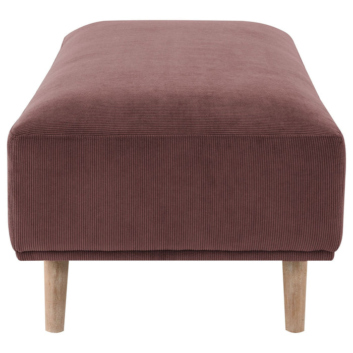 Elizabeth Corduroy Upholstered Ottoman Wine Red - Walo Furniture