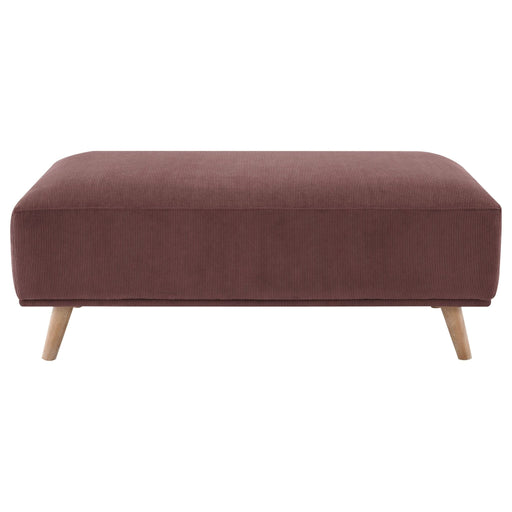 Elizabeth Corduroy Upholstered Ottoman Wine Red - Walo Furniture