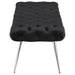 Ella Upholstered Tufted Bench Stainless Steel Legs Black - Walo Furniture