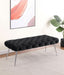 Ella Upholstered Tufted Bench Stainless Steel Legs Black - Walo Furniture