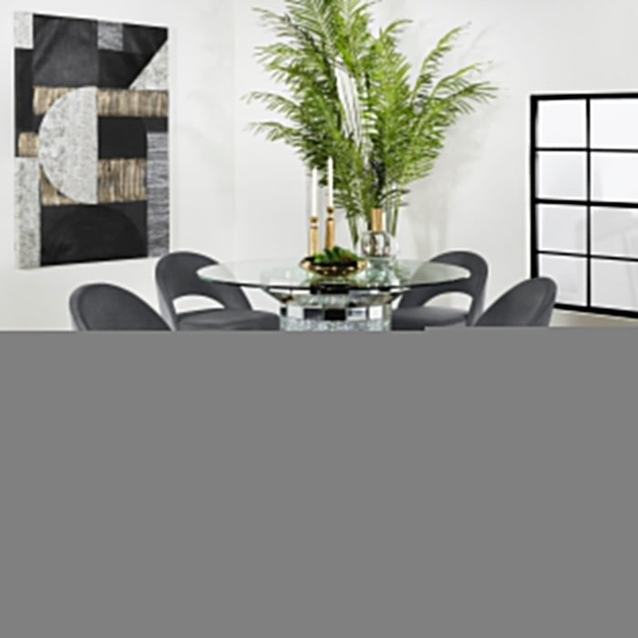 Ellie 5 - piece Mirrored Counter Height Dining Table Set Grey - Walo Furniture