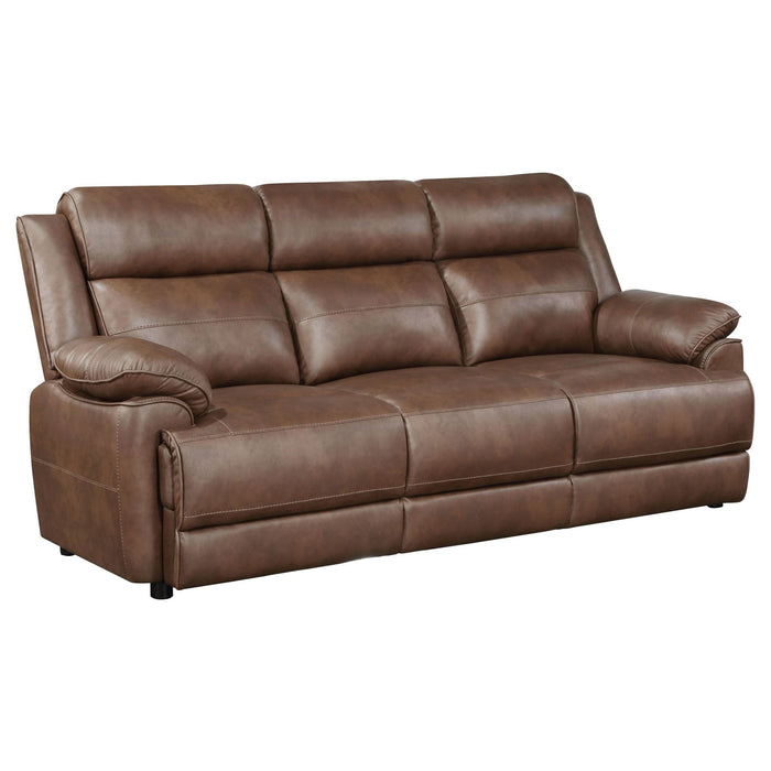 Ellington 2 - piece Upholstered Padded Arm Sofa Set Dark Brown - Walo Furniture