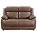 Ellington 2 - piece Upholstered Padded Arm Sofa Set Dark Brown - Walo Furniture