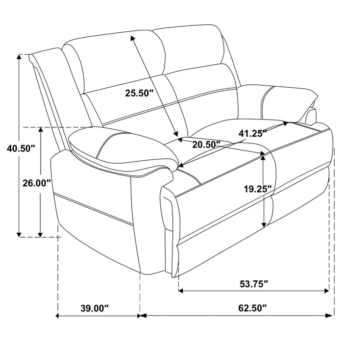 Ellington 2 - piece Upholstered Padded Arm Sofa Set Dark Brown - Walo Furniture