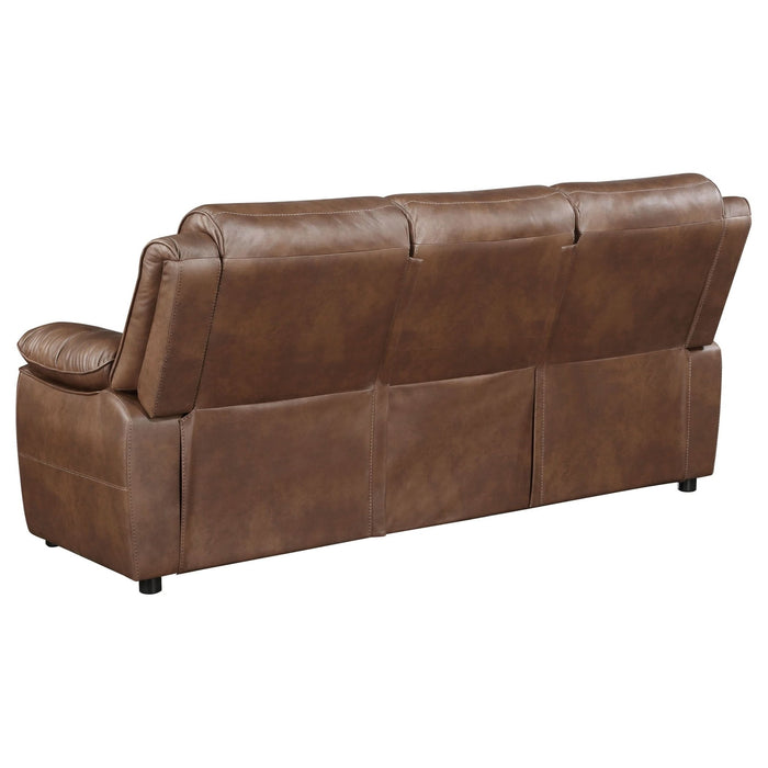 Ellington 2 - piece Upholstered Padded Arm Sofa Set Dark Brown - Walo Furniture