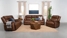 Ellington 3 - piece Upholstered Padded Arm Sofa Set Dark Brown - Walo Furniture