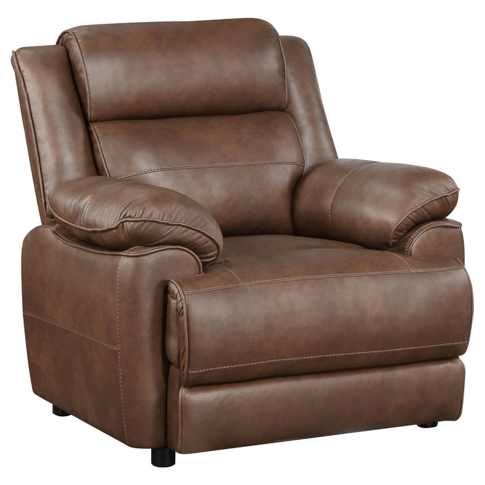 Ellington Upholstered Padded Arm Accent Chair Dark Brown - Walo Furniture