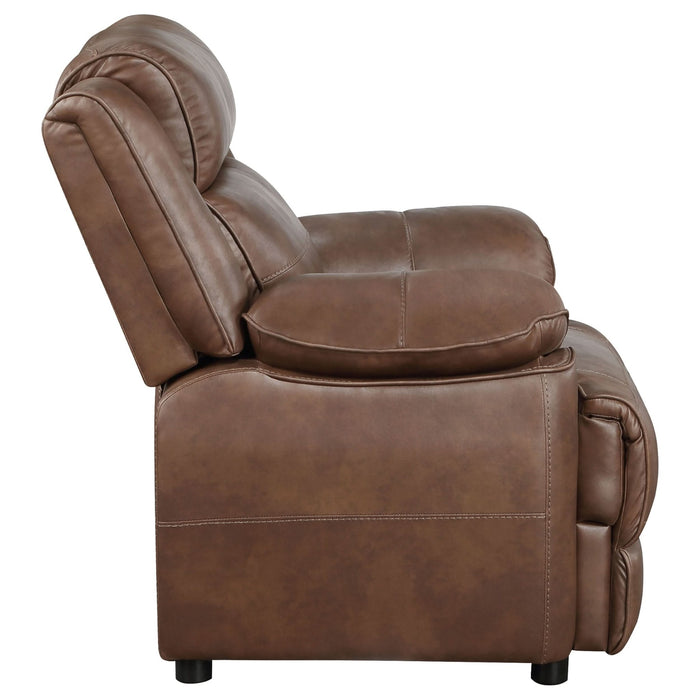 Ellington Upholstered Padded Arm Accent Chair Dark Brown - Walo Furniture