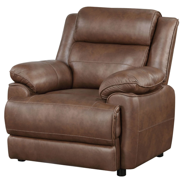 Ellington Upholstered Padded Arm Accent Chair Dark Brown - Walo Furniture