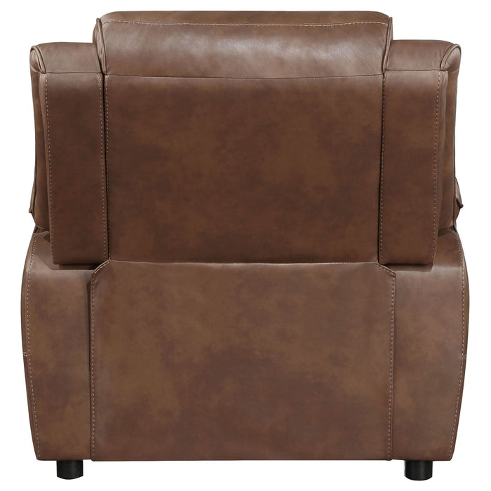 Ellington Upholstered Padded Arm Accent Chair Dark Brown - Walo Furniture