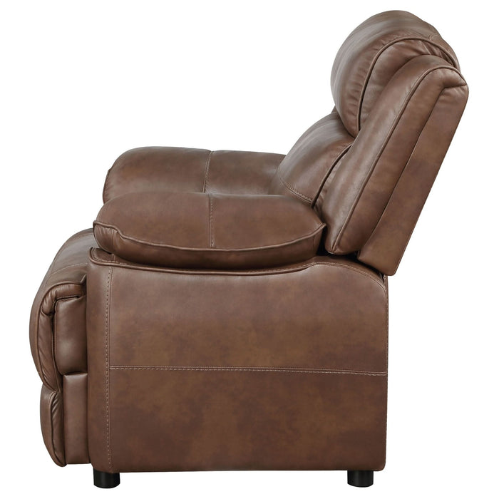 Ellington Upholstered Padded Arm Accent Chair Dark Brown - Walo Furniture