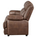 Ellington Upholstered Padded Arm Loveseat Dark Brown - Walo Furniture