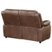 Ellington Upholstered Padded Arm Loveseat Dark Brown - Walo Furniture