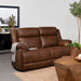 Ellington Upholstered Padded Arm Loveseat Dark Brown - Walo Furniture