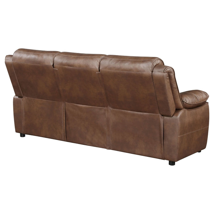 Ellington Upholstered Padded Arm Sofa Dark Brown - Walo Furniture