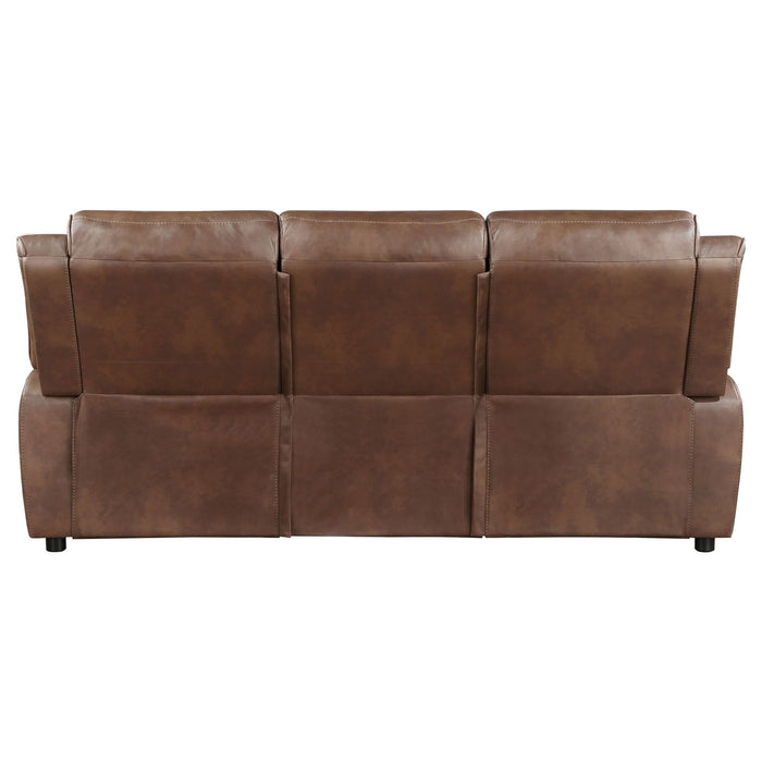 Ellington Upholstered Padded Arm Sofa Dark Brown - Walo Furniture