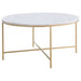 Ellison 2 - piece Round Marble Coffee and End Table Set White - Walo Furniture