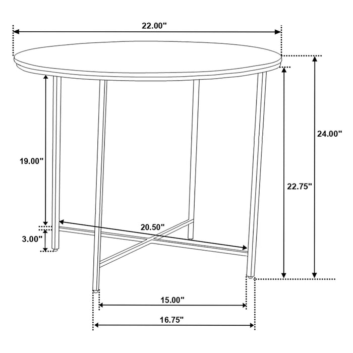 Ellison 2 - piece Round Marble Coffee and End Table Set White - Walo Furniture