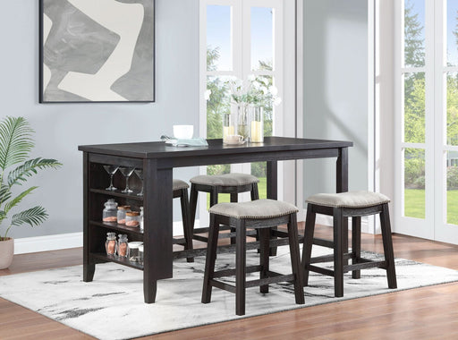 Elliston 5 - piece Counter Height Dining Table Set Dark Grey - Walo Furniture