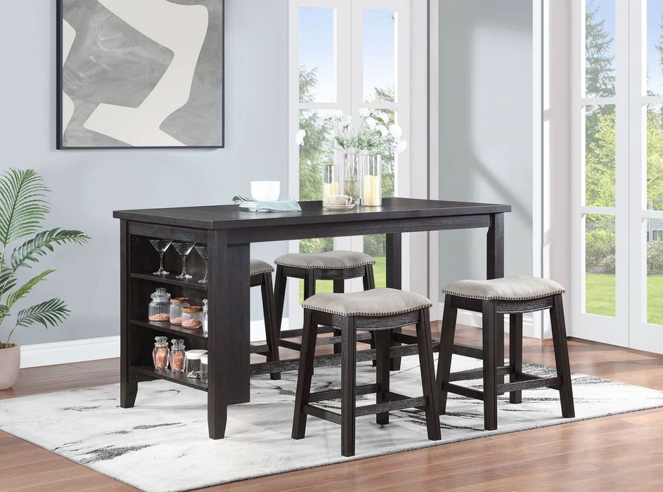 Elliston 66 - inch Counter Height Dining Table Dark Grey - Walo Furniture