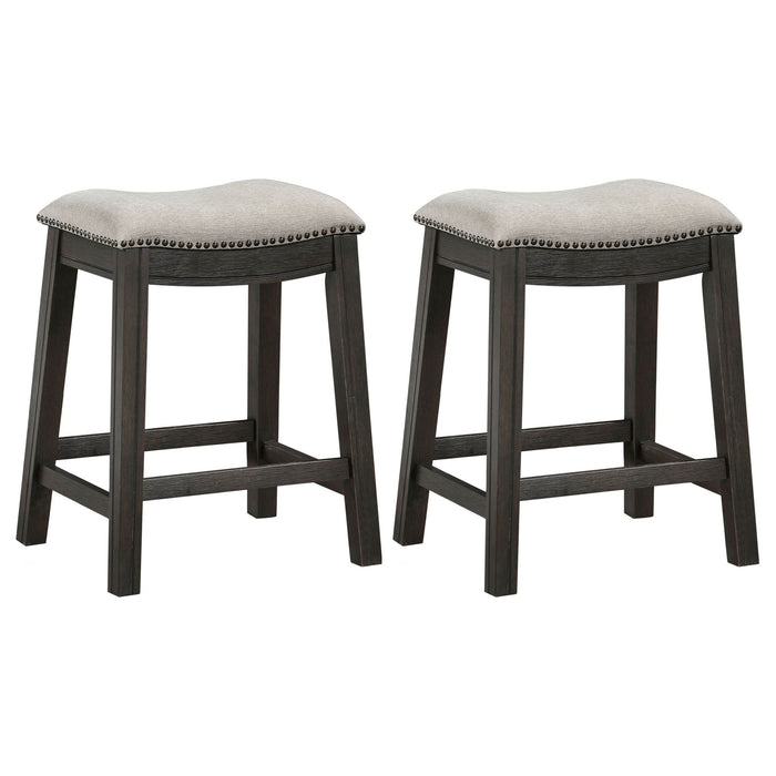 Elliston Backless Counter Stool Dark Grey (Set of 2) - Walo Furniture