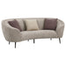 Ellorie Upholstered Channel Back Curved Sofa Beige - Walo Furniture