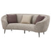 Ellorie Upholstered Channel Back Curved Sofa Beige - Walo Furniture