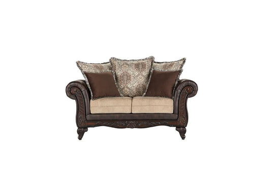 Elmbrook 2 - piece Upholstered Rolled Arm Sofa Set Brown - Walo Furniture