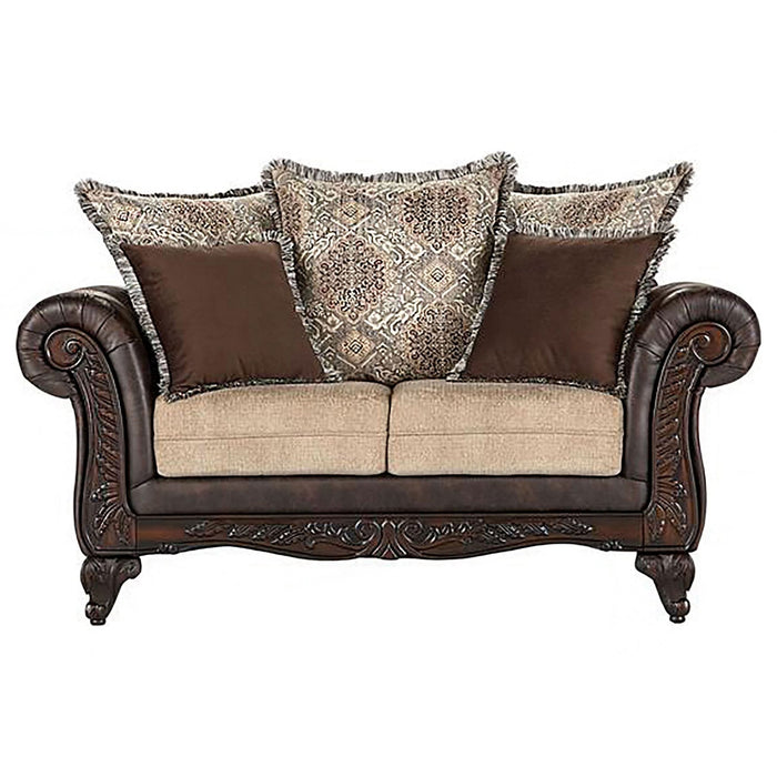 Elmbrook 3 - piece Upholstered Rolled Arm Sofa Set Brown - Walo Furniture