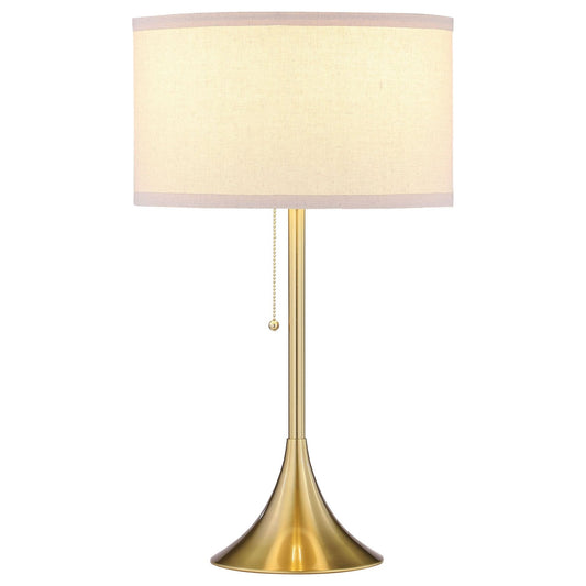 Elmira 24 - inch Drum Shade Metal Table Lamp Gold - Walo Furniture