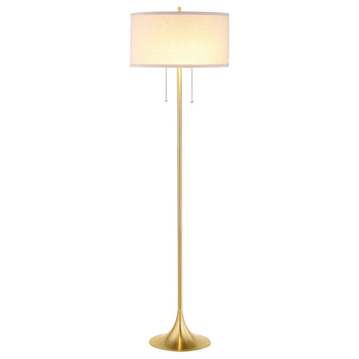 Elmira 65 - inch Drum Shade Metal Floor Lamp Gold - Walo Furniture