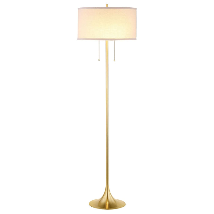 Elmira 65 - inch Drum Shade Metal Floor Lamp Gold - Walo Furniture