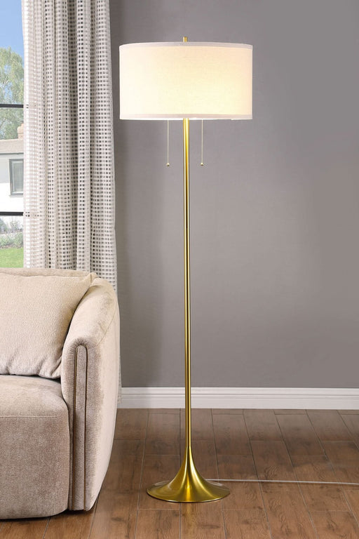 Elmira 65 - inch Drum Shade Metal Floor Lamp Gold - Walo Furniture