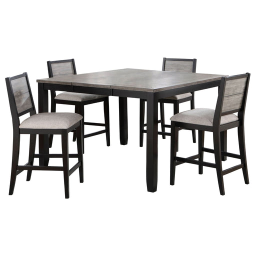 Elodie 5 - piece Extension Leaf Counter Dining Set Black - Walo Furniture