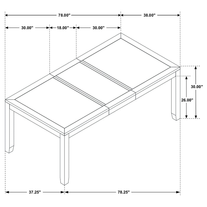 Elodie 5 - piece Rectangular Extension Leaf Dining Set Black - Walo Furniture