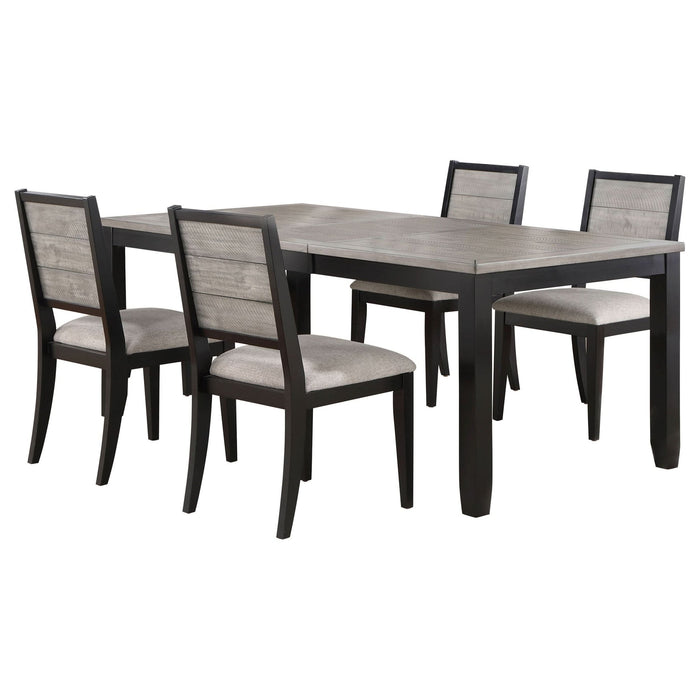 Elodie 5 - piece Rectangular Extension Leaf Dining Set Black - Walo Furniture