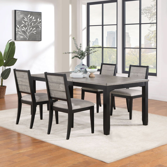 Elodie 5 - piece Rectangular Extension Leaf Dining Set Black - Walo Furniture