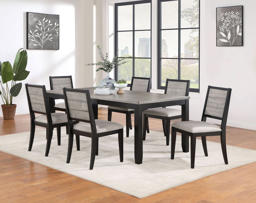 Elodie Rectangular 78 - inch Extension Leaf Dining Table Black - Walo Furniture