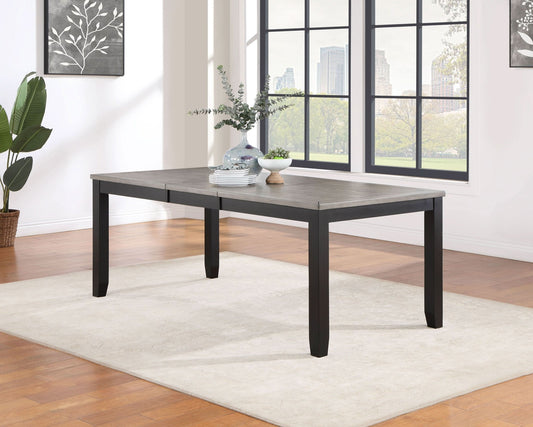 Elodie Rectangular 78 - inch Extension Leaf Dining Table Black - Walo Furniture