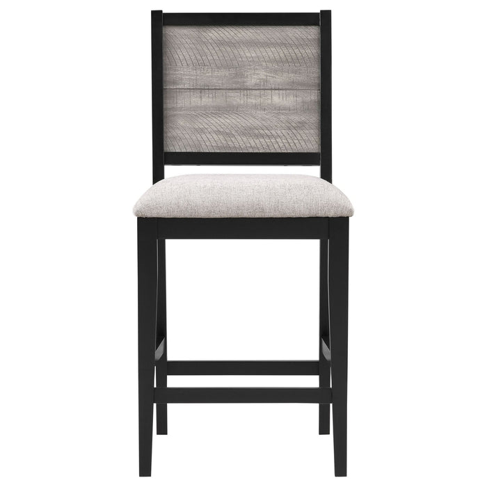 Elodie Wood Counter Chair Grey and Black (Set of 2) - Walo Furniture