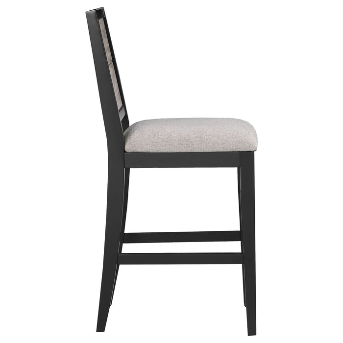 Elodie Wood Counter Chair Grey and Black (Set of 2) - Walo Furniture