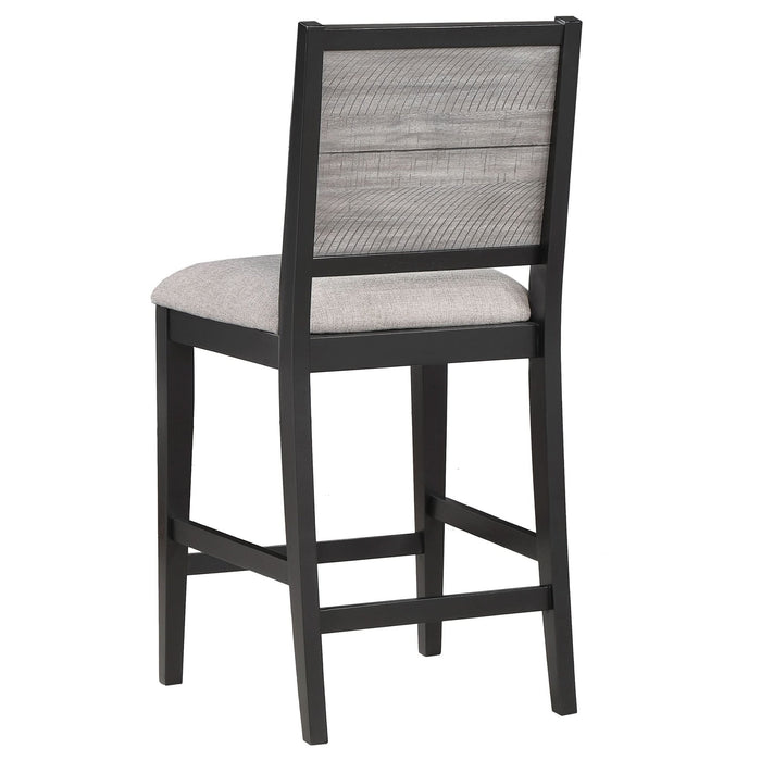 Elodie Wood Counter Chair Grey and Black (Set of 2) - Walo Furniture