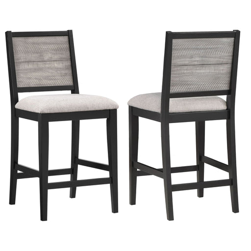 Elodie Wood Counter Chair Grey and Black (Set of 2) - Walo Furniture