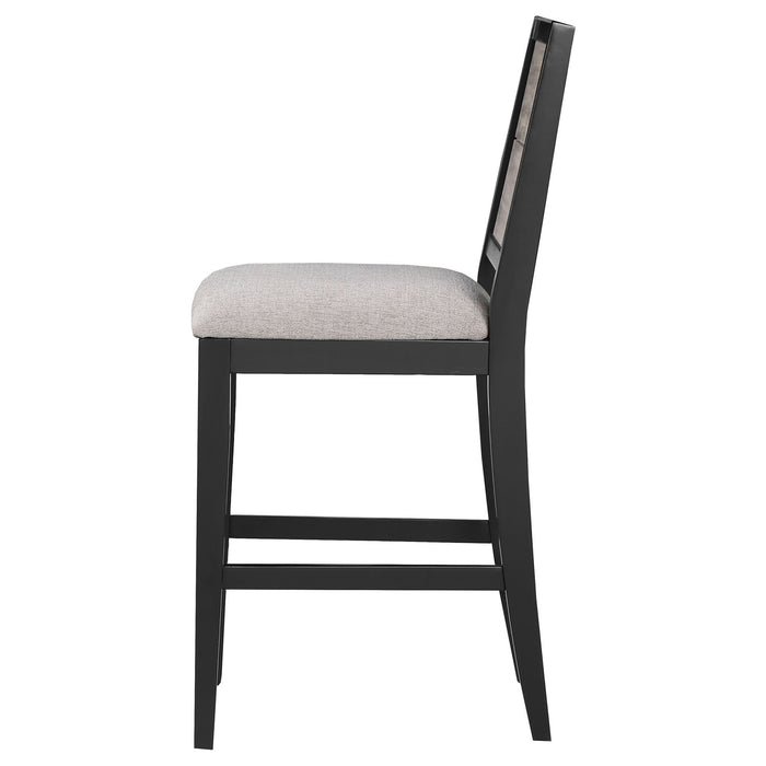 Elodie Wood Counter Chair Grey and Black (Set of 2) - Walo Furniture